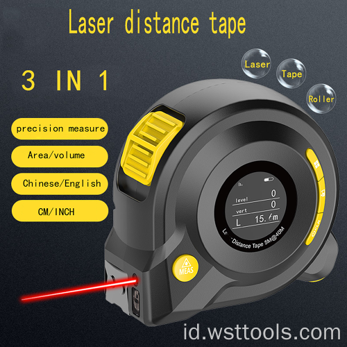 Laser Tape Measure 16Ft dengan Layar Digital LCD